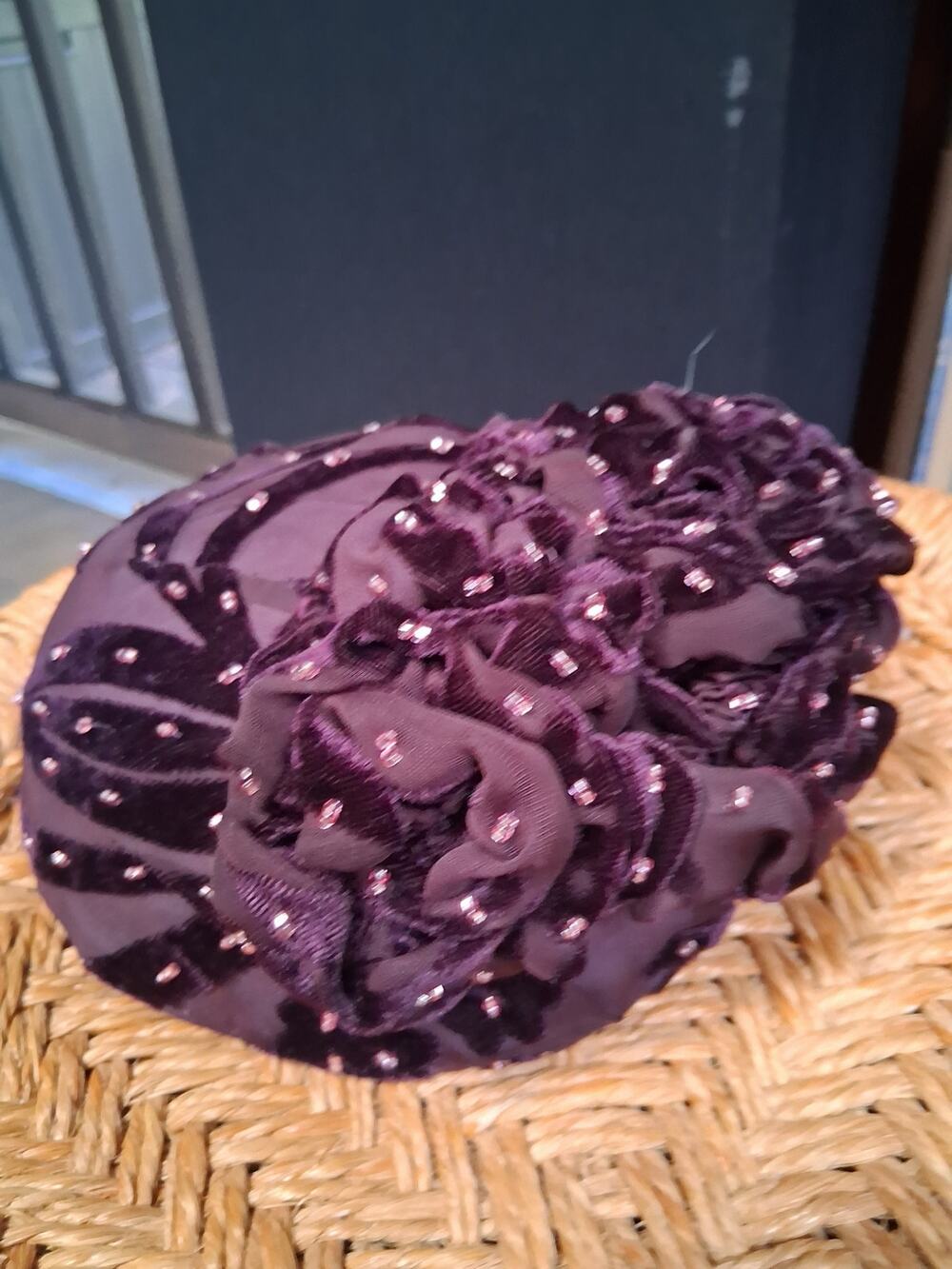 Vintage purple velvet hat